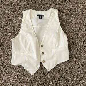 Sincerely Jules White Corduroy Vest